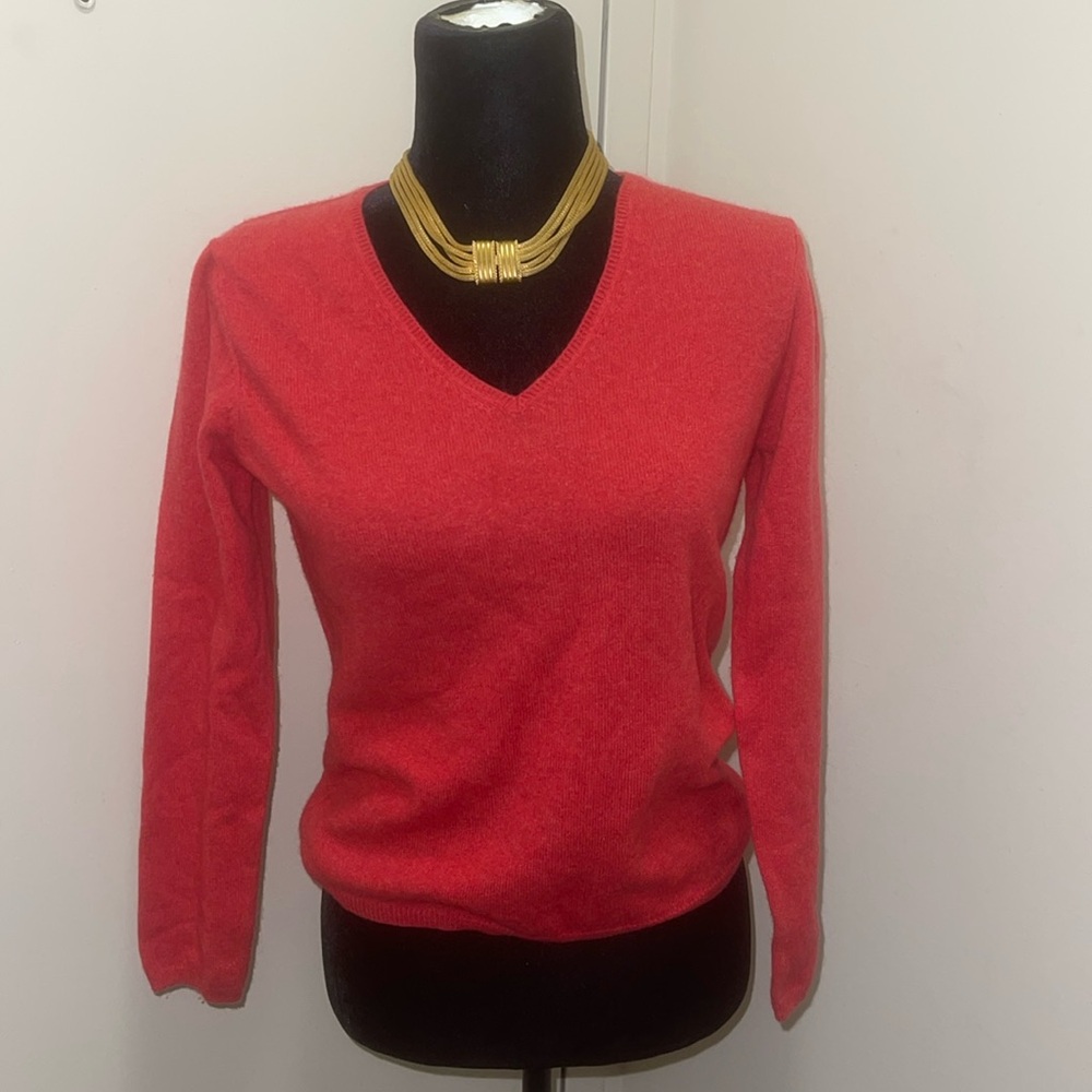 Vintage Wendy b Orange 100% Cashmere Sweater : Sz Small